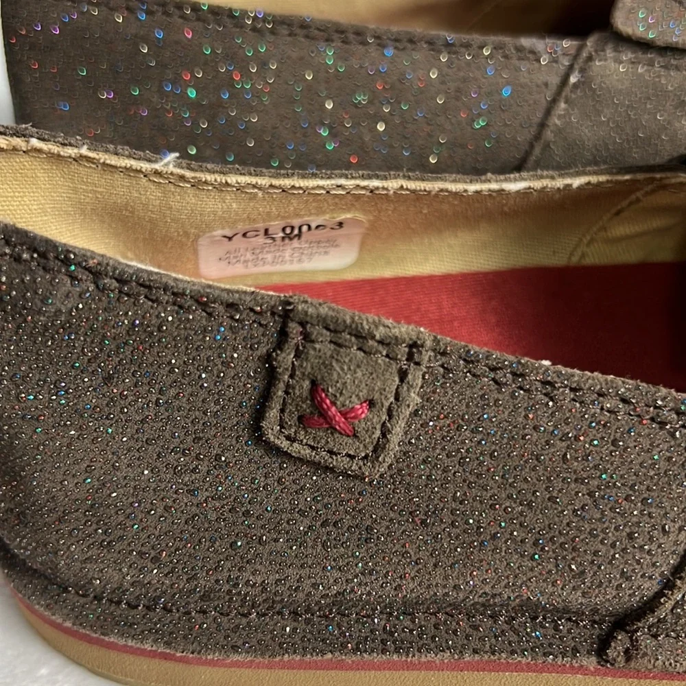 Twisted X Kids Chocolate Shimmer Loafers Youth 3M